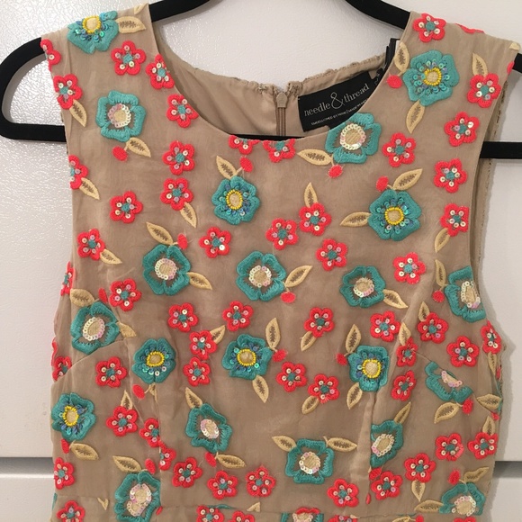 Needle & Thread Floral Applique Silk Dress Size 8 never used - Picture 6 of 8